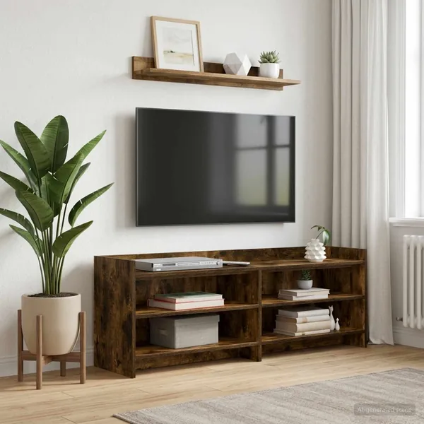 Meuble TV 135 x 33 x 47 cm Chêne fumé Bois d'ingénierie