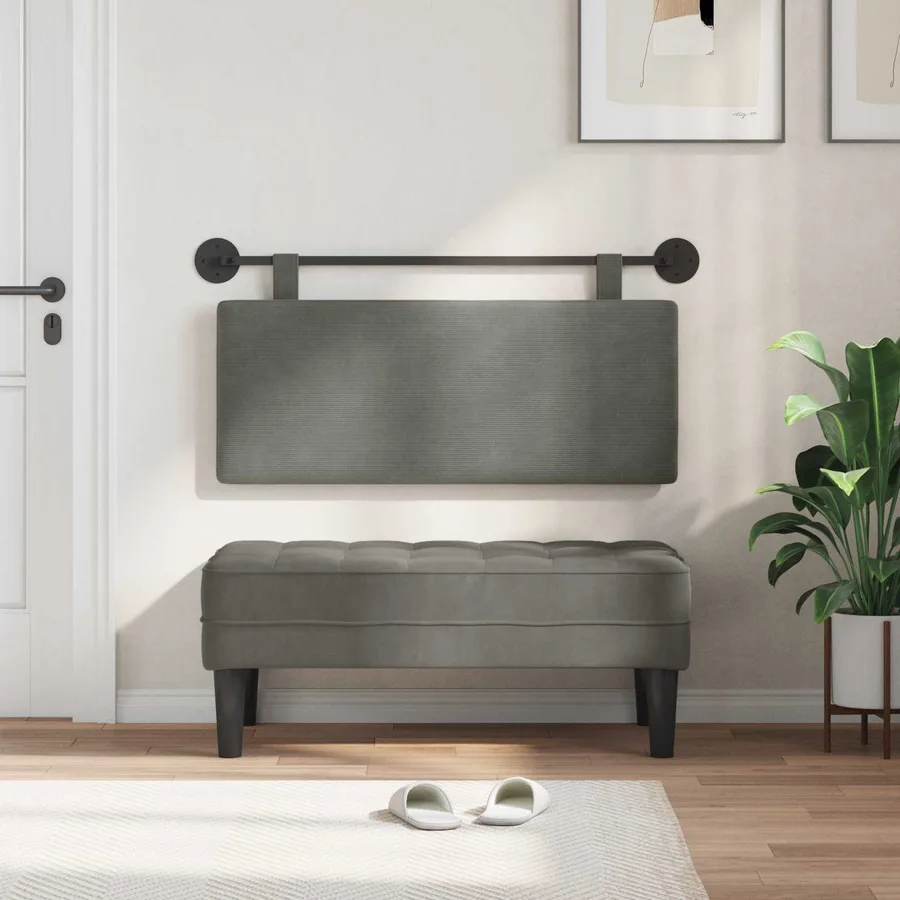 Tête de lit suspendue Tissu en velours côtelé - 3