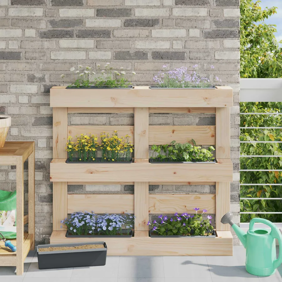 Caisses à fleurs pour palettes Euro 24 pcs Gris