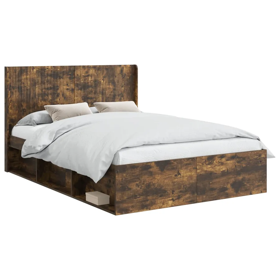 Cadre de lit avec rangement et tête de lit 2 pc - 2
