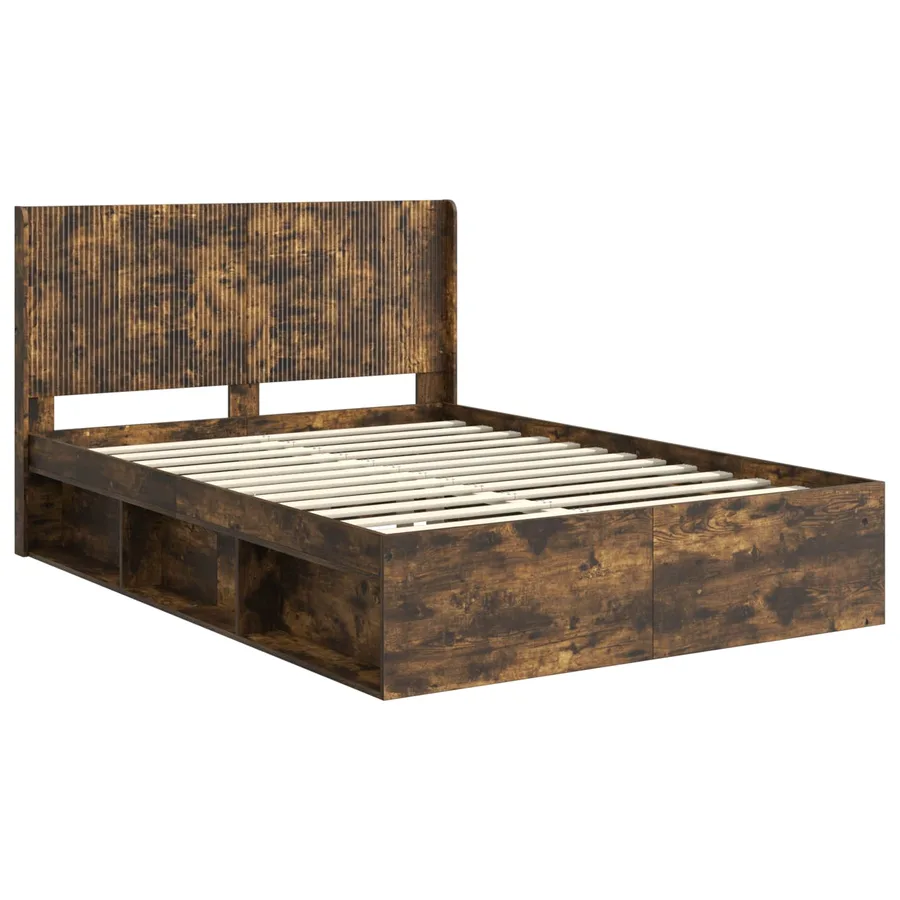 Cadre de lit avec rangement et tête de lit 2 pc - 4