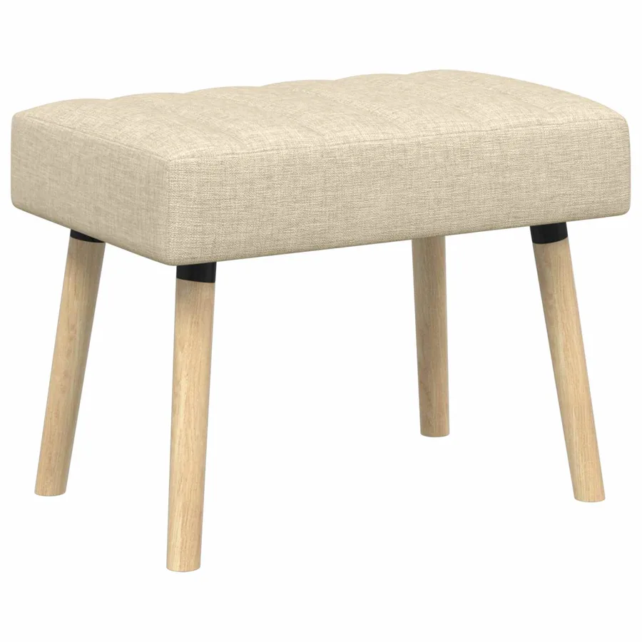 Banc capitonné canal Crème 60 x 40 x 45 cm Tissu - 2