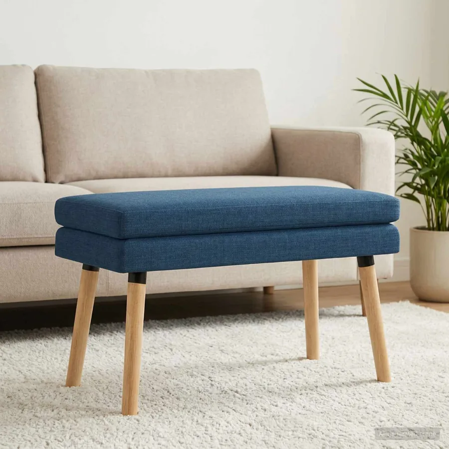 Banc à double couche Bleu 80 x 40 x 47 cm Tissu
