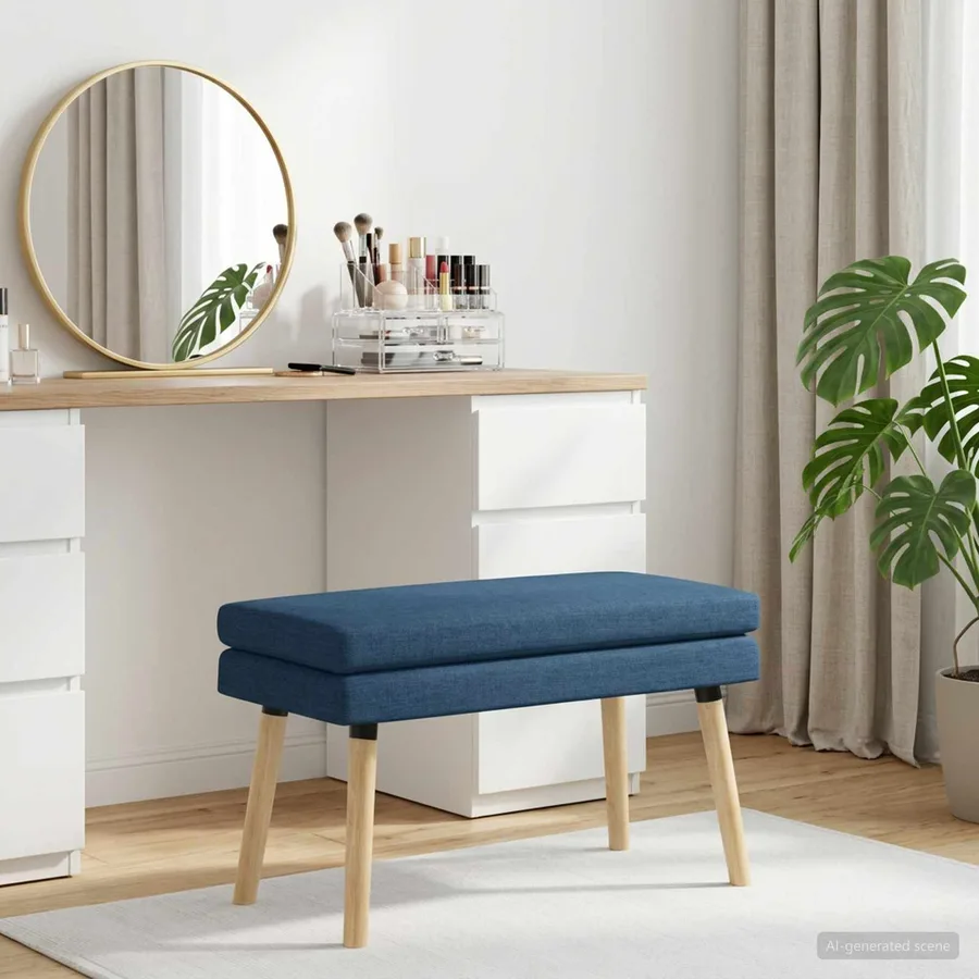 Banc à double couche Bleu 80 x 40 x 47 cm Tissu - 3