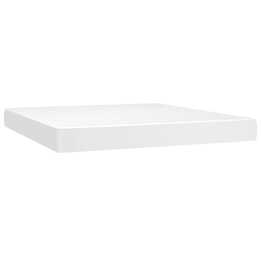 Sommier à lattes de lit avec matelas et LED Blanc 160x200 cm - 6