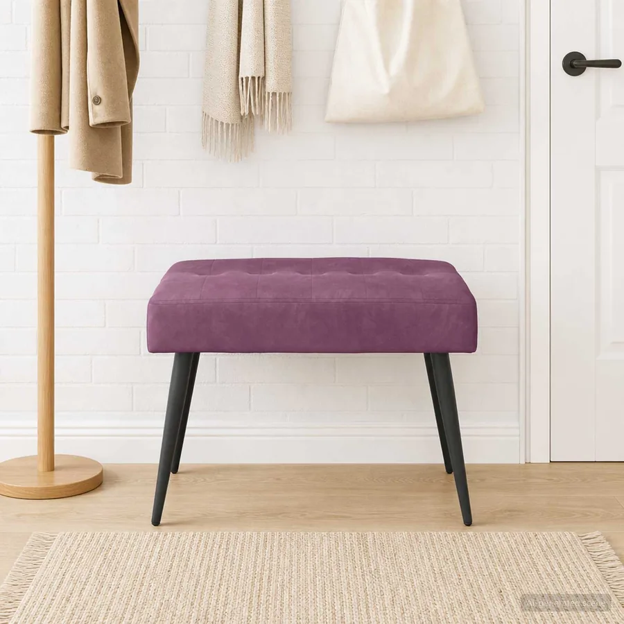 Banc avec capitonnage bouton Pourpre 60 x 40 x 45 cm Velours