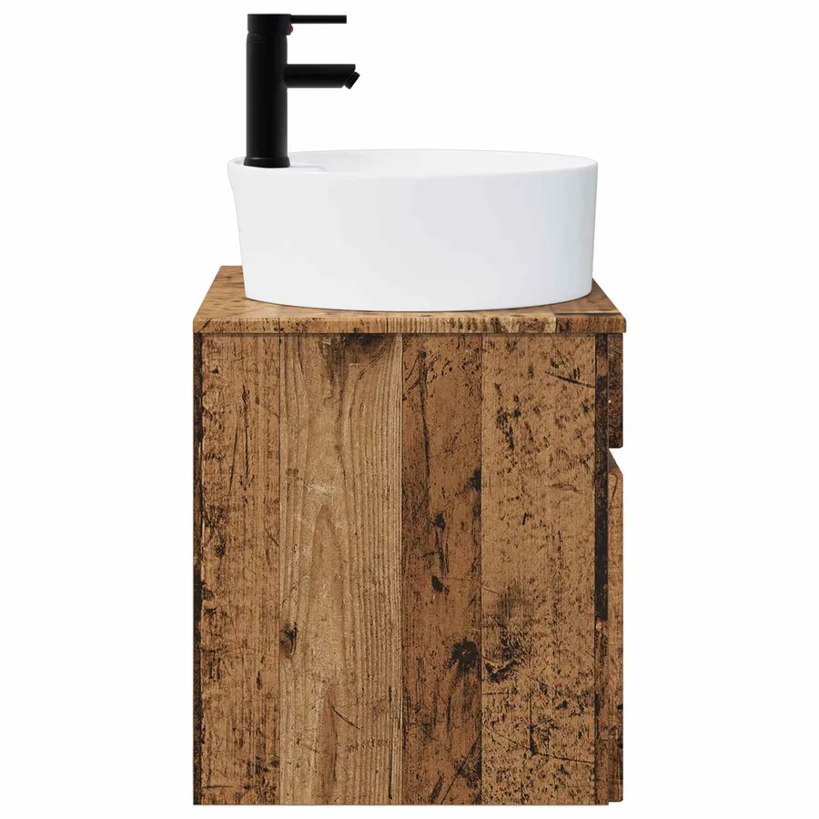 Meuble de lavabo mural Bois ancien 49 x 44,5 x 65 cm - 3