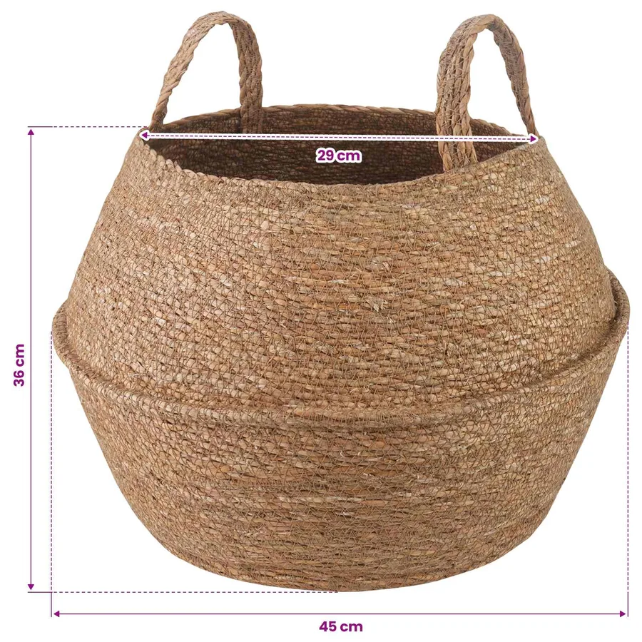 Pot de plante avec poignées 2 pcs Naturel Ø 45 x 36 cm - 5