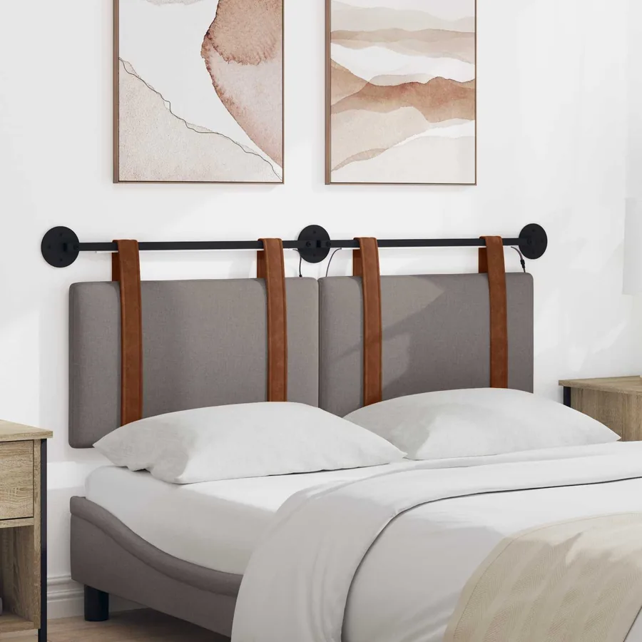 Tête de lit suspendue Avec lumière LED Taupe PU antique