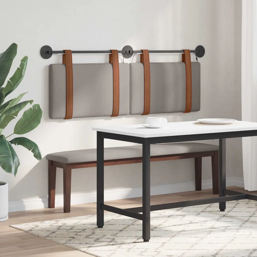 Tête de lit suspendue Avec lumière LED Taupe PU antique - 4