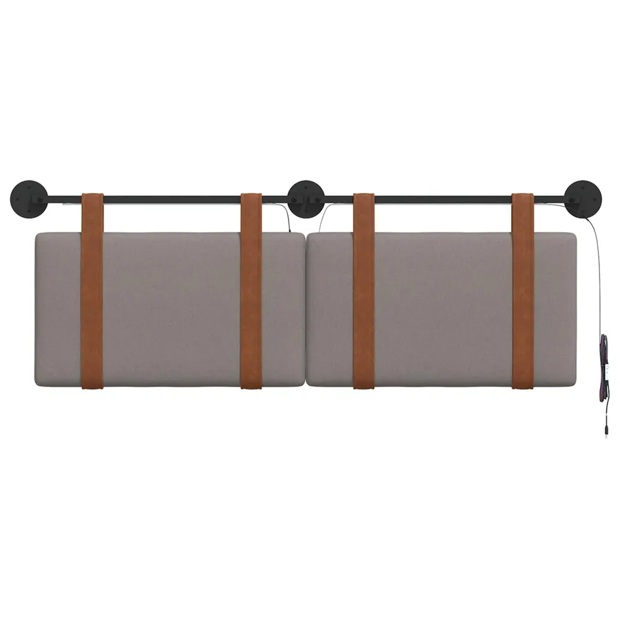 Tête de lit suspendue Avec lumière LED Taupe PU antique - 6
