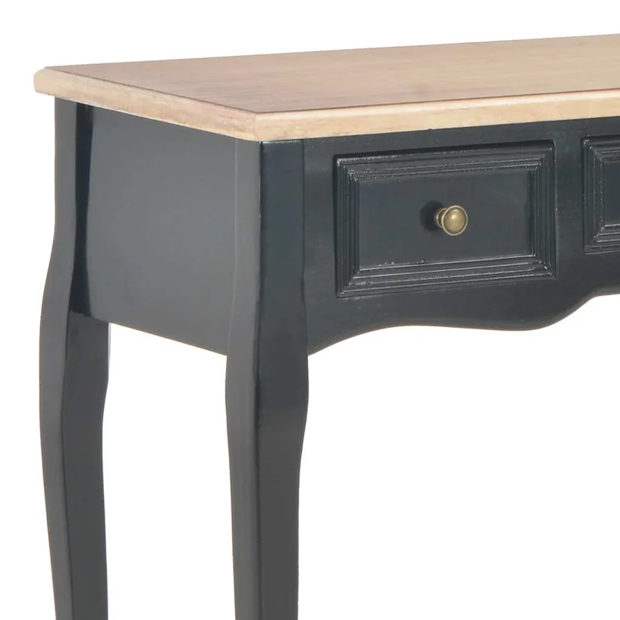 Table de console et coiffeuse avec 3 tiroirs Noir - 6