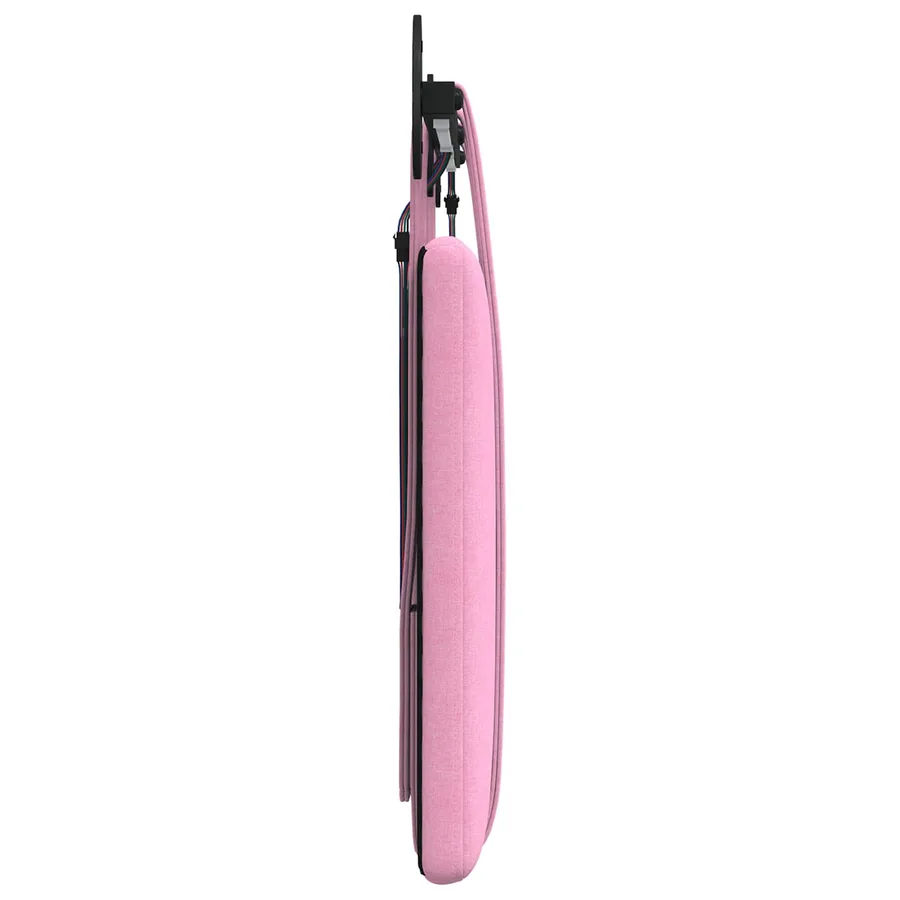 Tête de lit suspendue Avec lumière LED Rose Tissu - 7