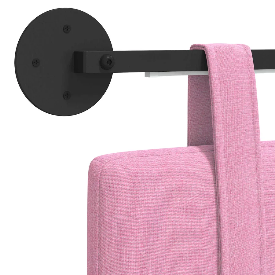 Tête de lit suspendue Avec lumière LED Rose Tissu - 8