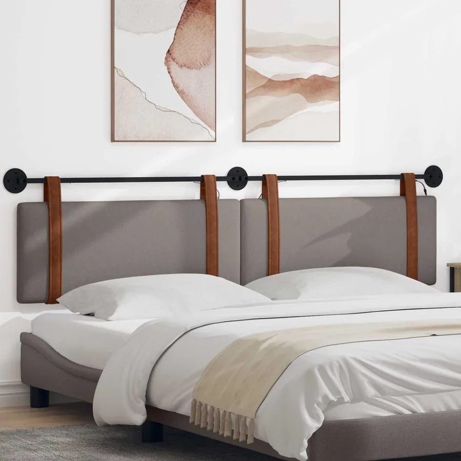 Tête de lit suspendue Avec lumière LED Taupe PU antique