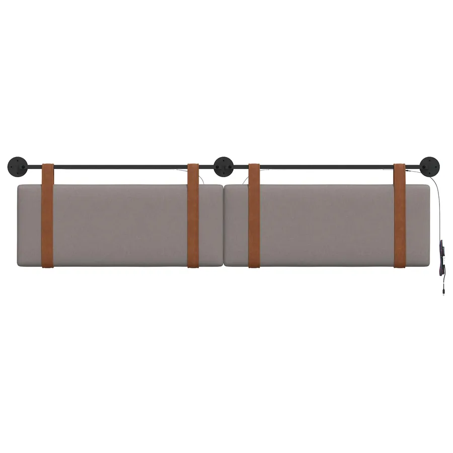 Tête de lit suspendue Avec lumière LED Taupe PU antique - 6