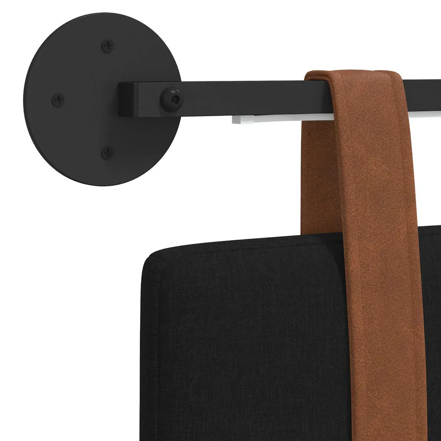 Tête de lit suspendue Avec lumière LED Noir PU antique - 10