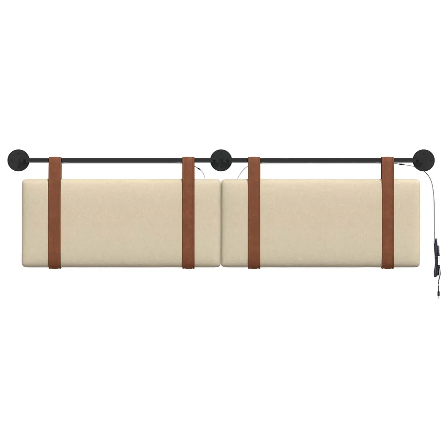 Tête de lit suspendue Avec lumière LED Crème PU antique - 6