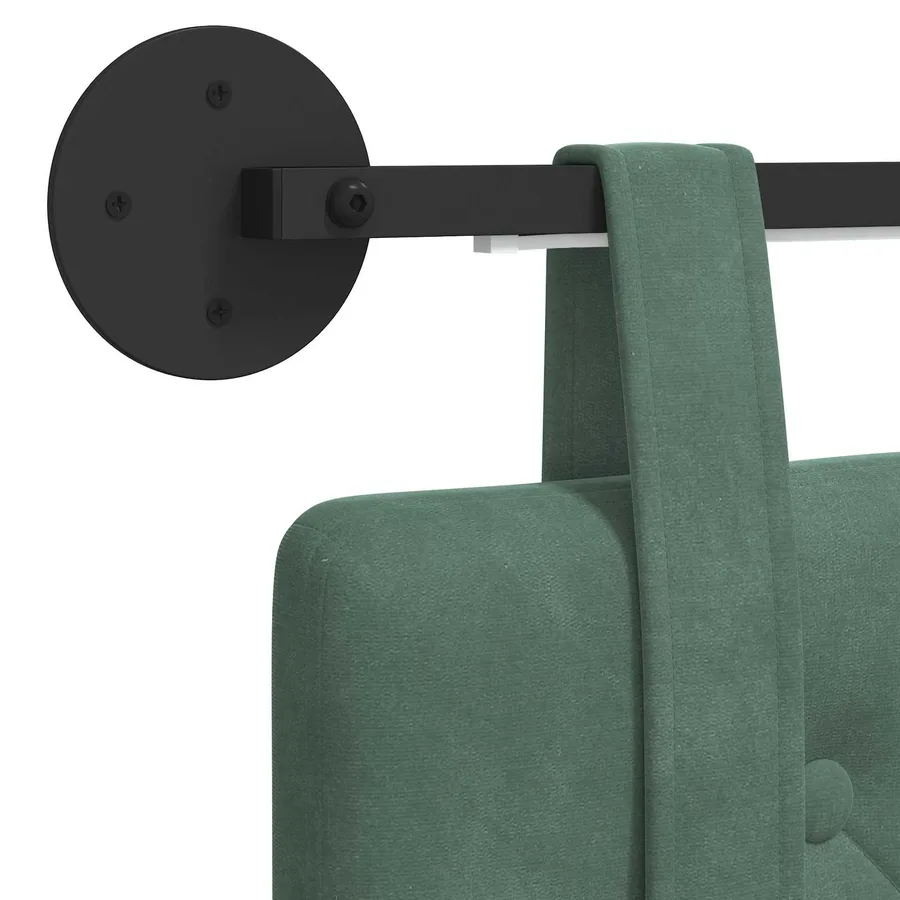 Tête de lit suspendue Avec lumière LED Vert Mer Velours - 10