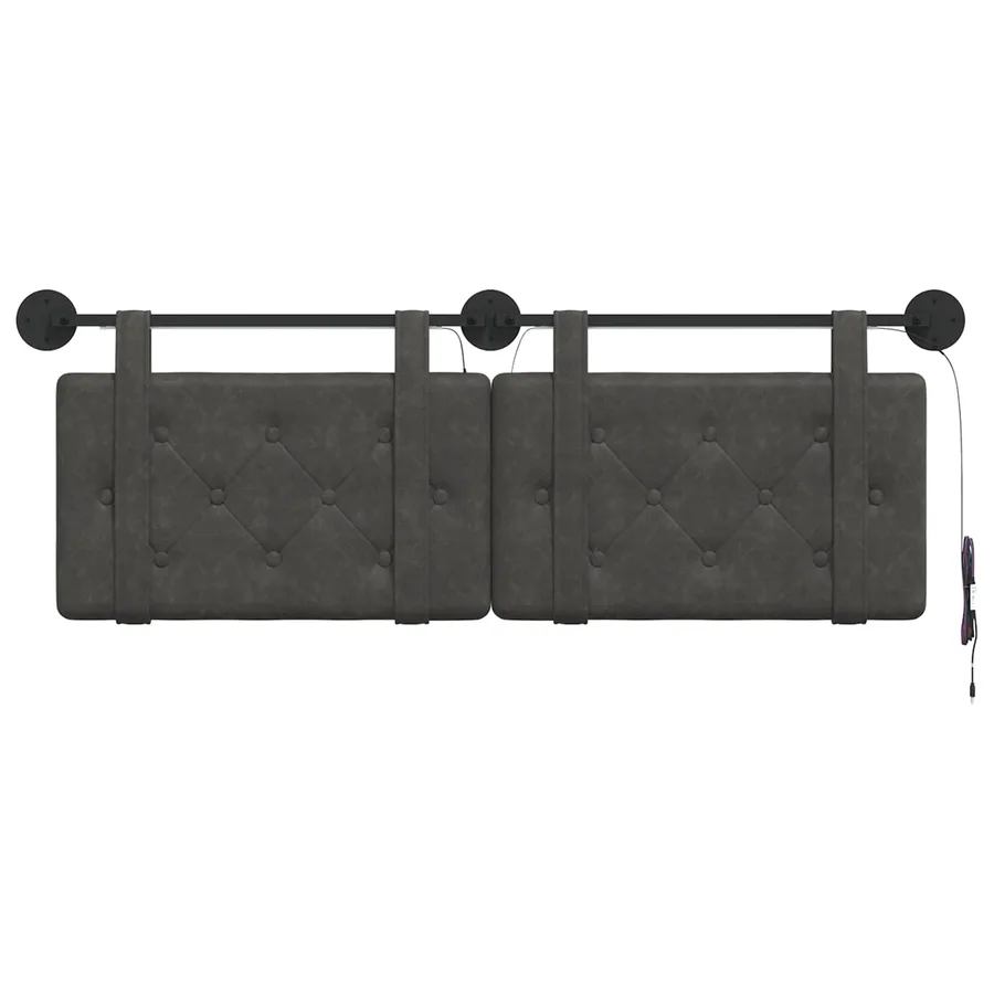 Tête de lit suspendue Avec lumière LED Noir PU antique - 6