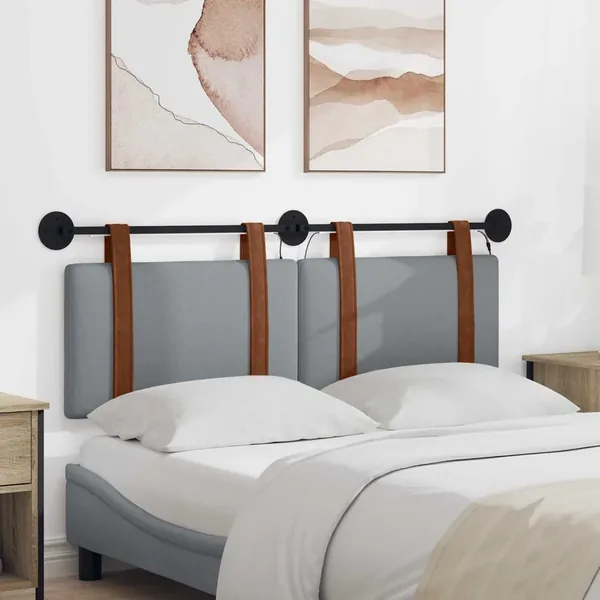 Tête de lit suspendue Avec lumière LED Gris clair PU antique