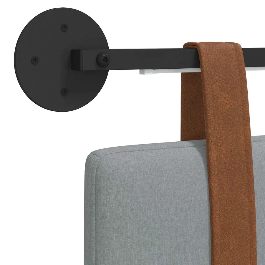 Tête de lit suspendue Avec lumière LED Gris clair PU antique - 8