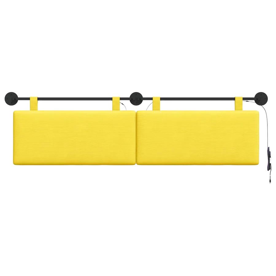 Tête de lit suspendue Jaune clair Tissu en velours côtelé - 6