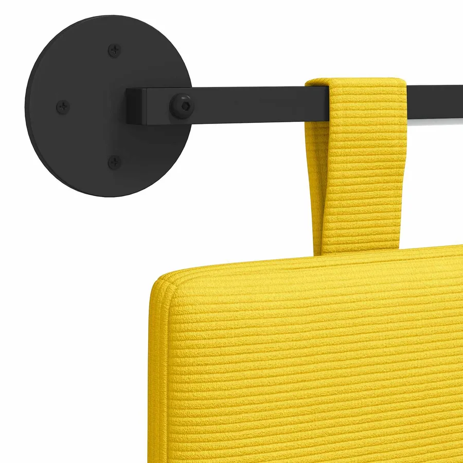 Tête de lit suspendue Jaune clair Tissu en velours côtelé - 8