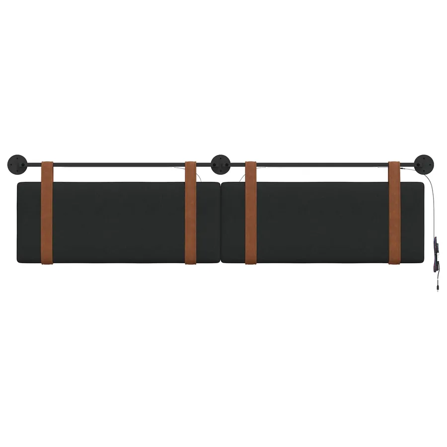 Tête de lit suspendue Avec lumière LED Noir PU antique - 6