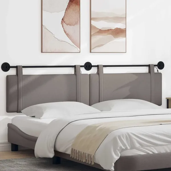 Tête de lit suspendue Avec lumière LED Taupe Tissu