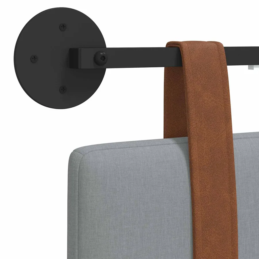 Tête de lit suspendue Avec lumière LED Gris clair PU antique - 10