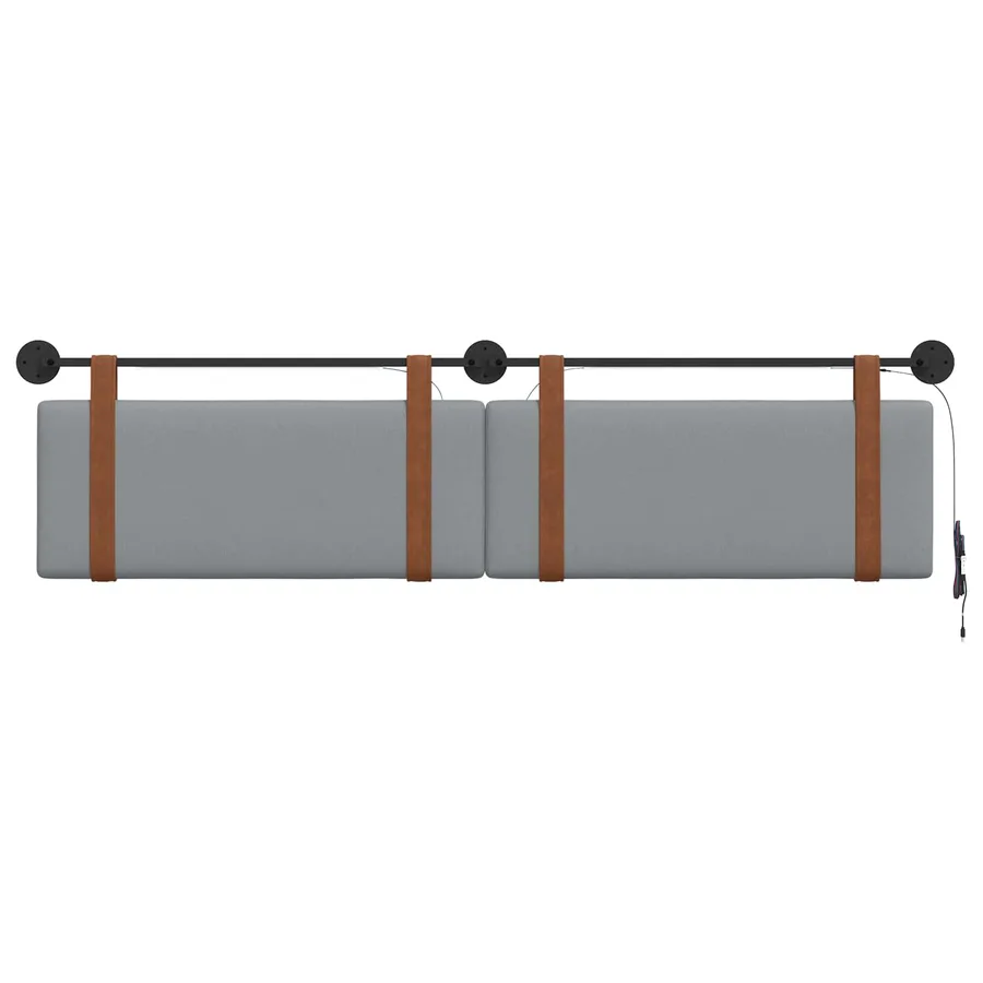 Tête de lit suspendue Avec lumière LED Gris clair PU antique - 6