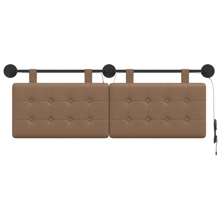 Tête de lit suspendue Avec lumière LED Cappuccino Simili cuir - 6
