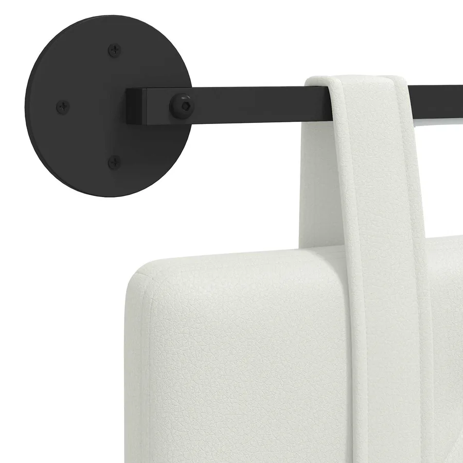 Tête de lit suspendue Avec lumière LED Blanc Simili cuir - 8