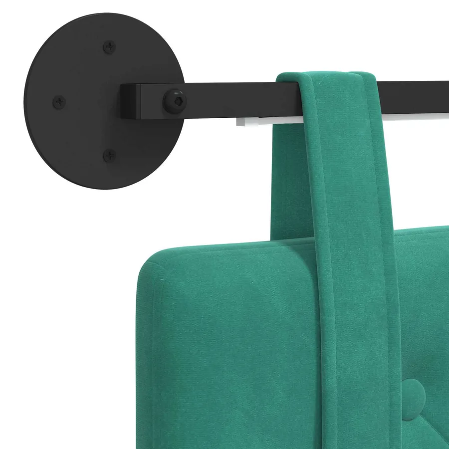 Tête de lit suspendue Avec lumière LED Turquoise Velours - 8