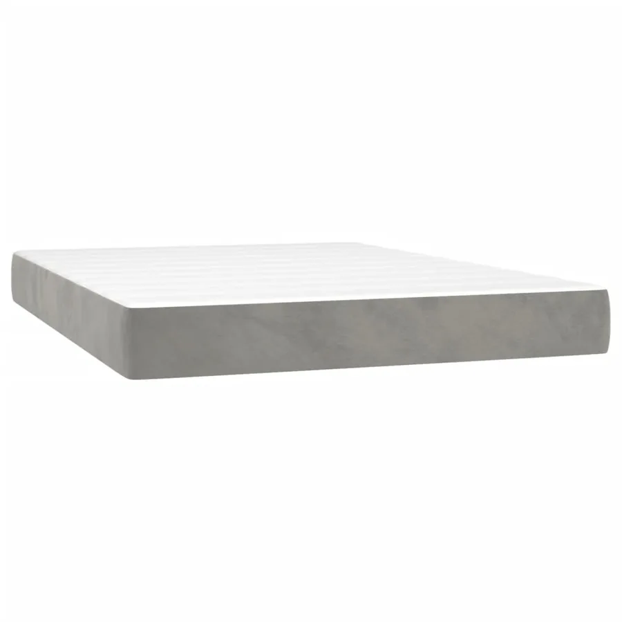 Sommier à lattes de lit matelas et LED Gris clair 140x190 cm - 6