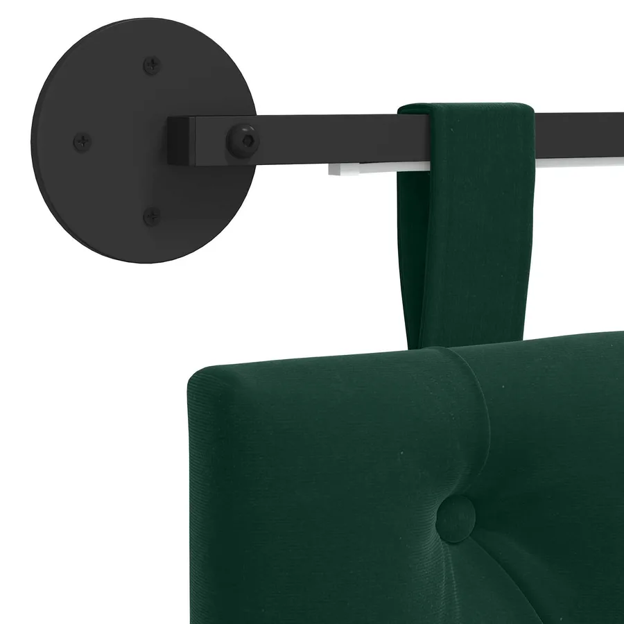Tête de lit suspendue Avec lumière LED Vert foncé Velours - 10