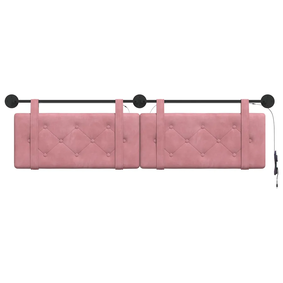 Tête de lit suspendue Avec lumière LED Rose Velours - 6