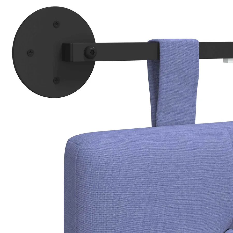 Tête de lit suspendue Avec lumière LED Bleu denim Tissu - 10