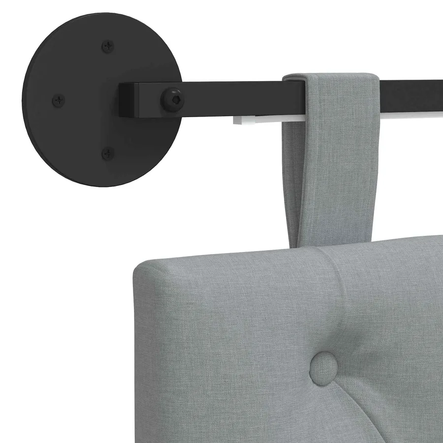 Tête de lit suspendue Avec lumière LED Gris clair Tissu - 8