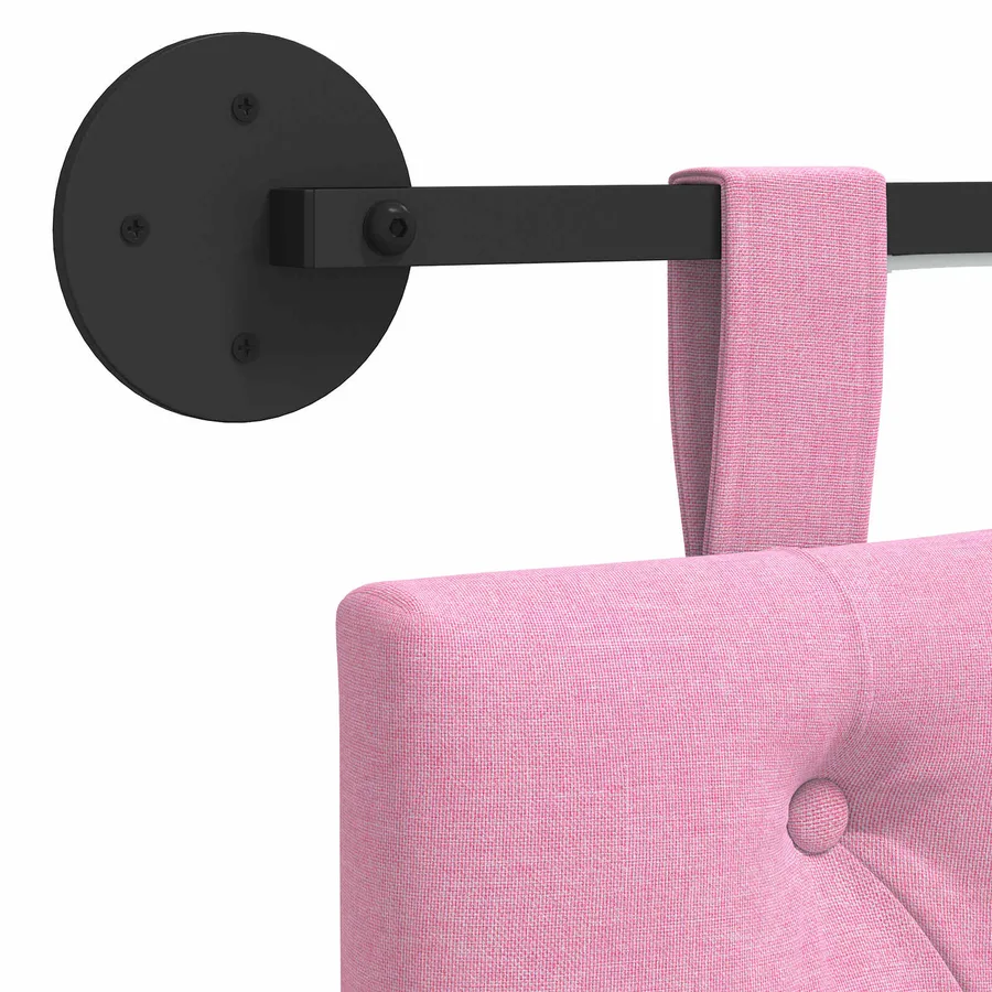 Tête de lit suspendue Avec lumière LED Rose Tissu - 10