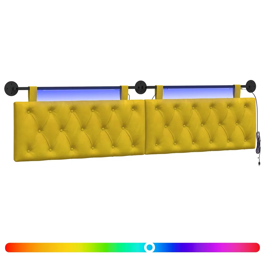 Tête de lit suspendue Avec lumière LED Jaune Velours - 2