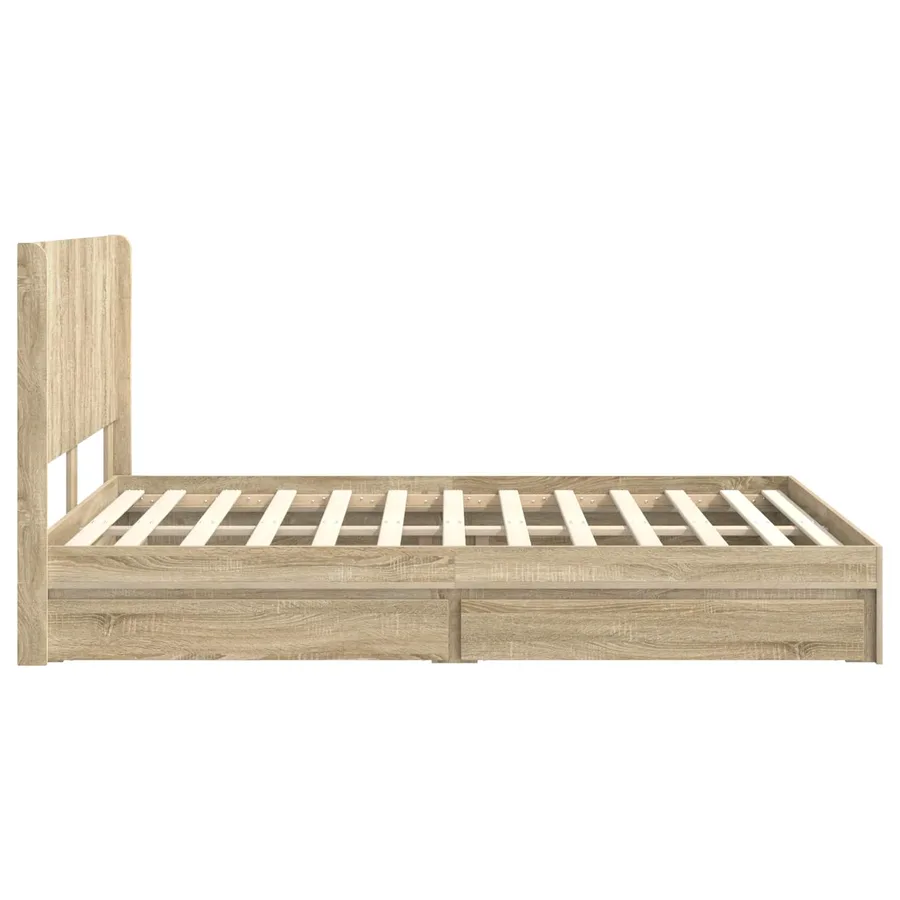 Cadre de lit avec rangement et tête de lit 2 pc - 7