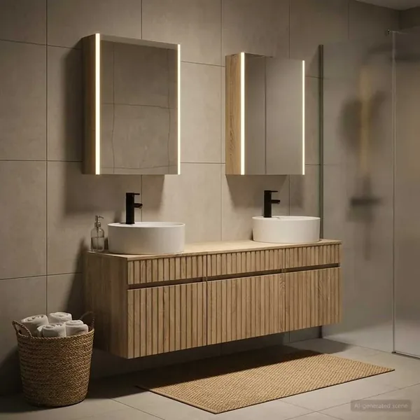 Ensemble d'armoire de salle de bain 5 pcs Chêne Sonoma