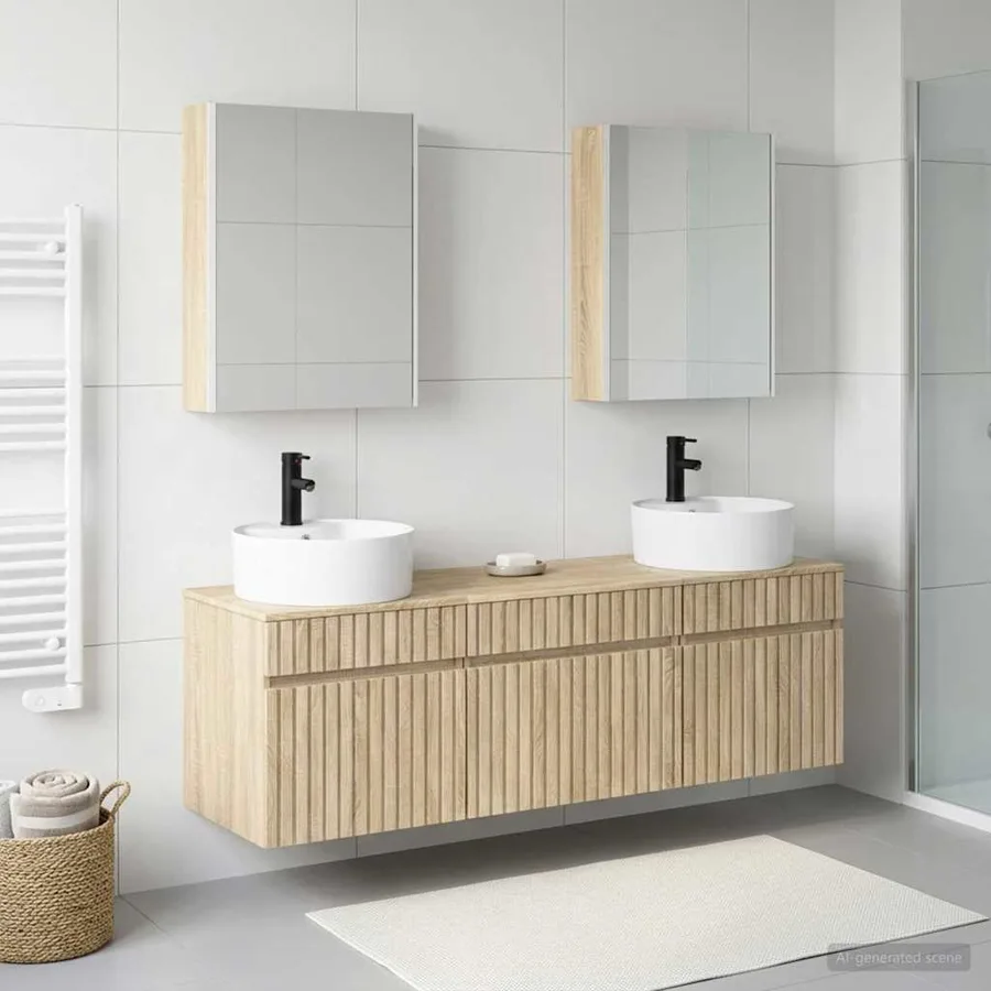 Ensemble d'armoire de salle de bain 5 pcs Chêne Sonoma - 4