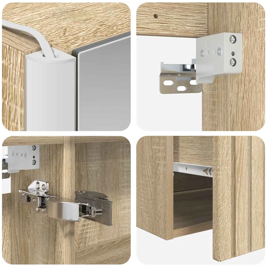 Ensemble d'armoire de salle de bain 5 pcs Chêne Sonoma - 9