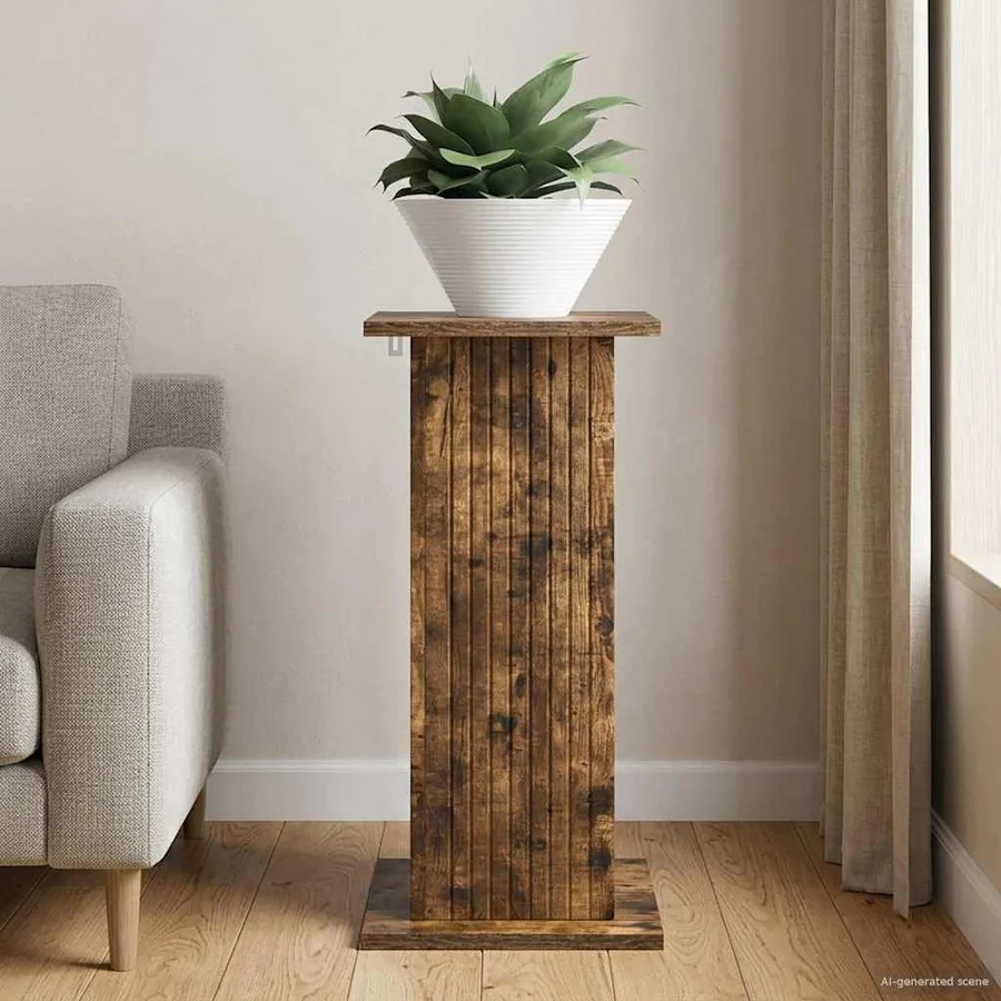 Support de Plante Chêne fumé 30,5 x 30 x 60,5 cm - 4