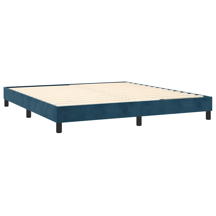 Sommier à lattes de lit et matelas Bleu foncé 160x200cm Velours - 4