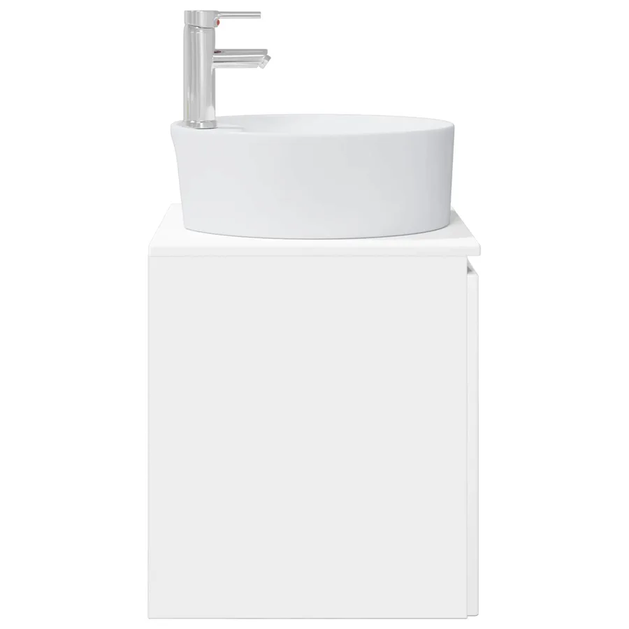 Vanité de lavabo mural Blanc brillant 49,5 x 44,5 x 65 cm - 4
