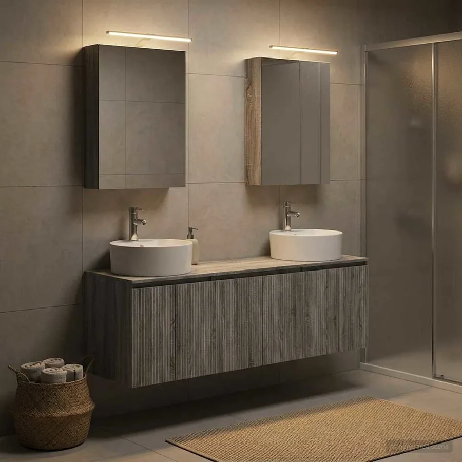 Ensemble d'armoire de salle de bain 5 pcs Sonoma gris - 4